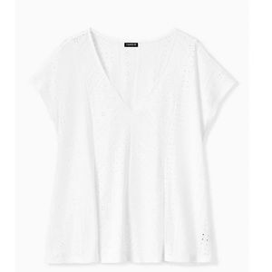 Torrid white eyelet fit and flare midi top